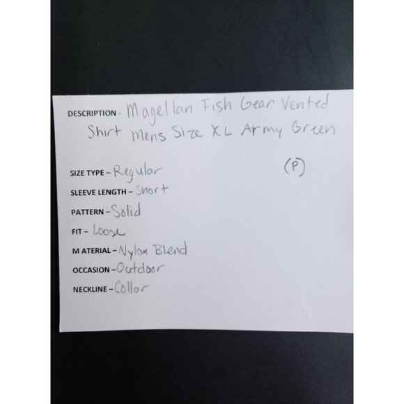 Magellan Men's Size XL Vented Fish Gear Shirt Green - Picture 7 of 7